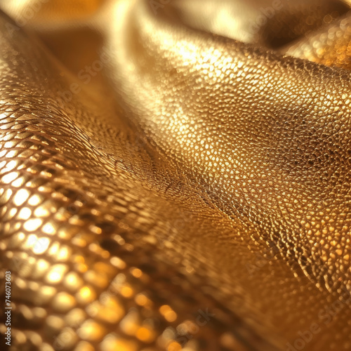 Yellow gold leatherette skin texture close up.