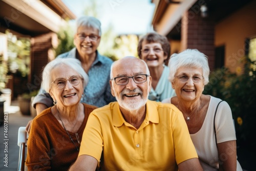 Portrait of a elderly group of senior people at the nursing home