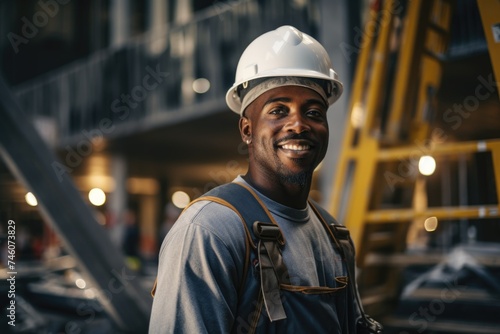 Portrait of a male construction worker on site