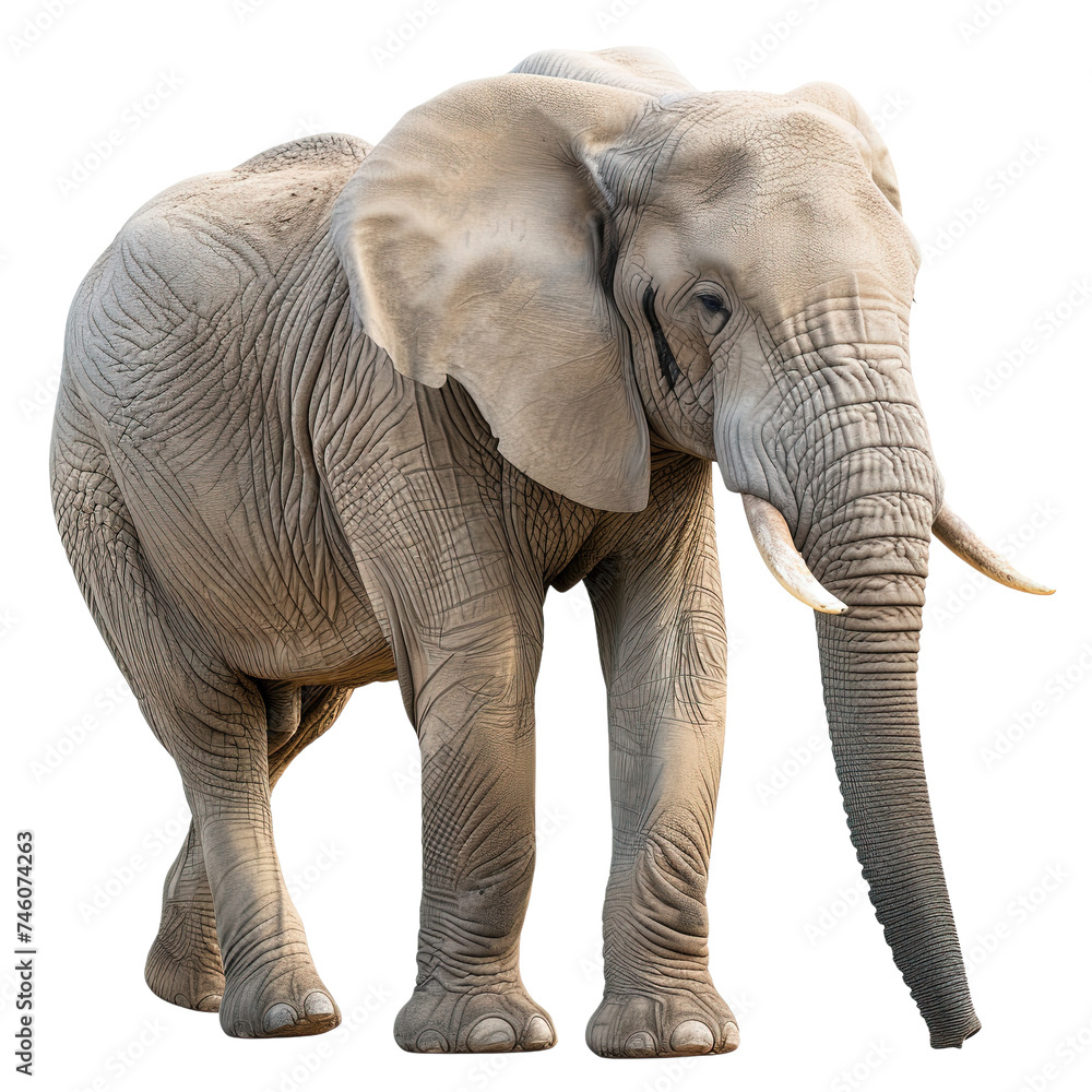 Fototapeta premium Elephant on white or transparent background