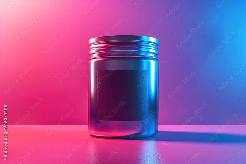 Neon cream jars with gradient rings and laser waves Neon cream jars with gradient rings and laser waves