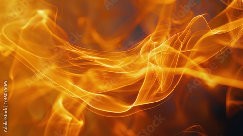 Fire flame texture, Abstract streams smoke and flames on black background