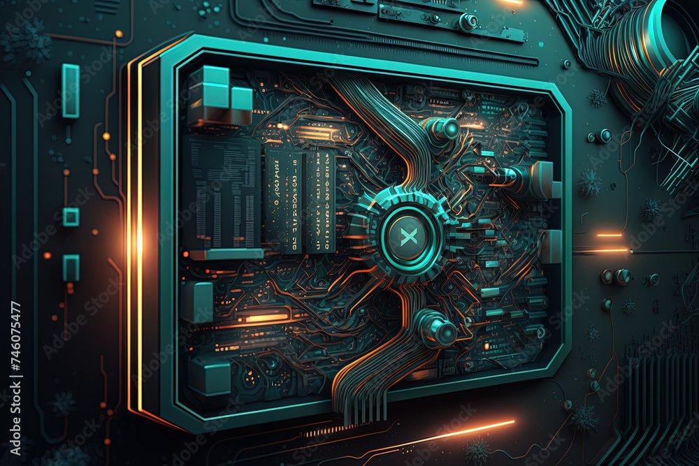 Fototapeta premium Dark technology background.
