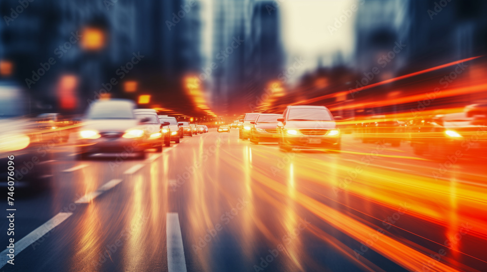 blurred traffic background banner in the city blurred traffic background banner in the city