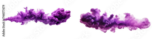 Set of smoke on purple isolated on transparent png background photo
