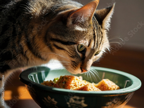 Default_Pet_cat_eating_food_in_its_bowlDescription_A_domestic_1_(1) © Claudemir