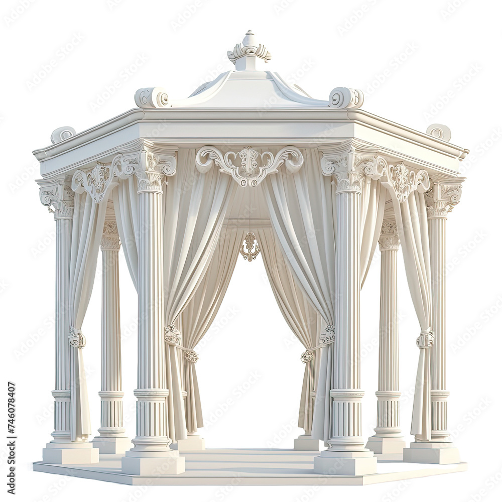 Obraz premium White canopy gazebo with pillar