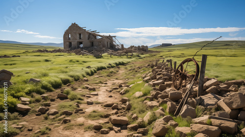 Le vent caresse l'ancienne ferme, portant les échos des rires et des larmes qui ont nourri sa terre. photo