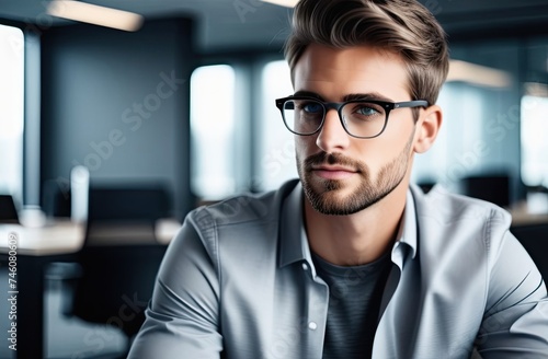 Businessman at workplace in office