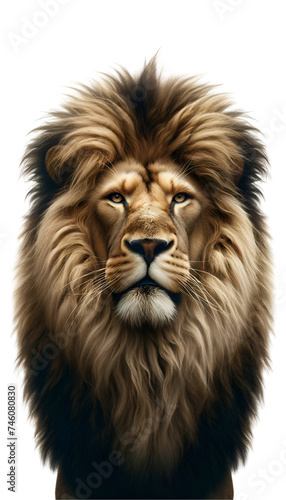 Realistic portrait of a lion
