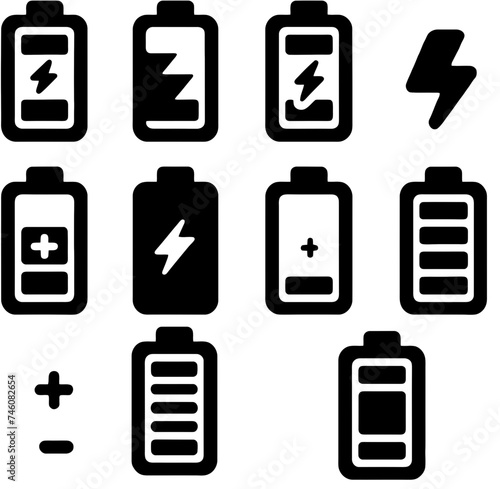 Assorted Battery Icons Set