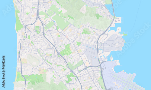 South San Francisco California Map, Detailed Map of South San Francisco California