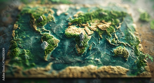 3D world map illustration	
