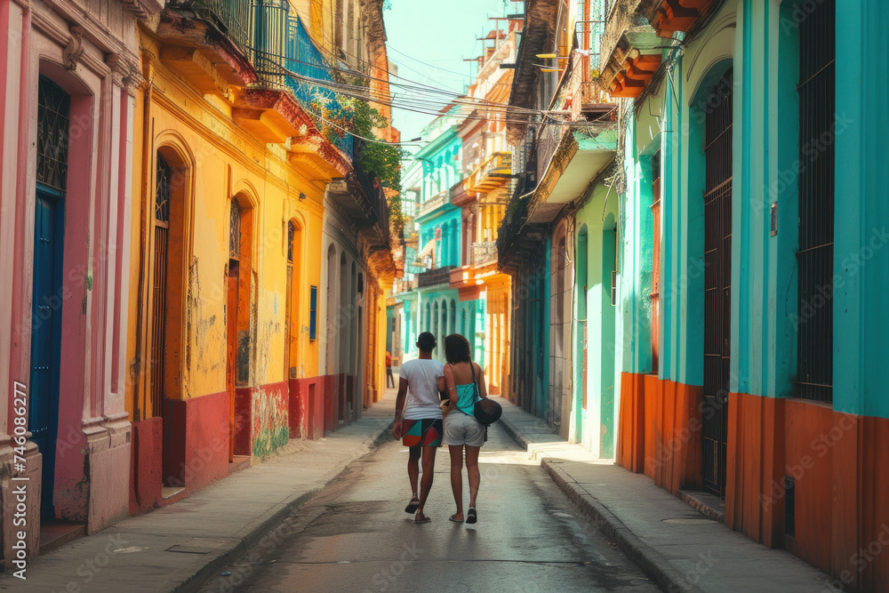  Romantic Stroll through the Vibrant Streets of a Historic Latin American City