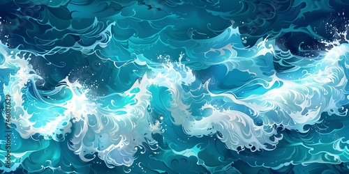 "Swirling Ocean - A Captivating Display of Nature". Concept Nature Photography, Ocean, Swirling Waves, Beautiful Landscapes