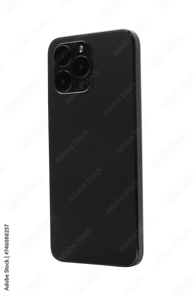 One new modern smartphone isolated on white