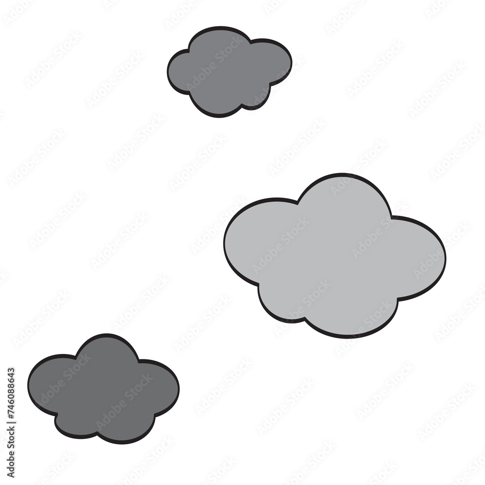 An illustration of cartoon clouds An illustration of cartoon clouds