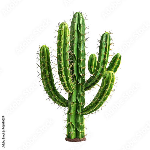 Cactus real plant on white or transparent background