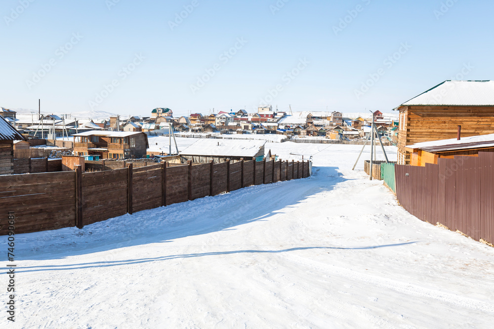 The village Khuzhir in winter, Olkhon island