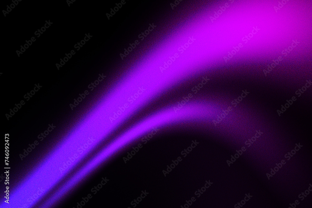 Fototapeta premium Grainy purple line on black backdrop