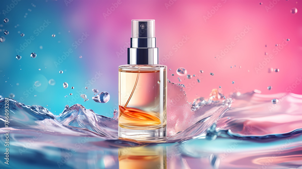 Cosmetic bottles on background, advertising shoot Cosmetic bottles on background, advertising shoot
