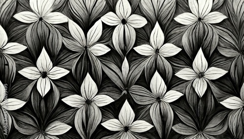 Illustration du motif abstrait floral noir harmonieux photo