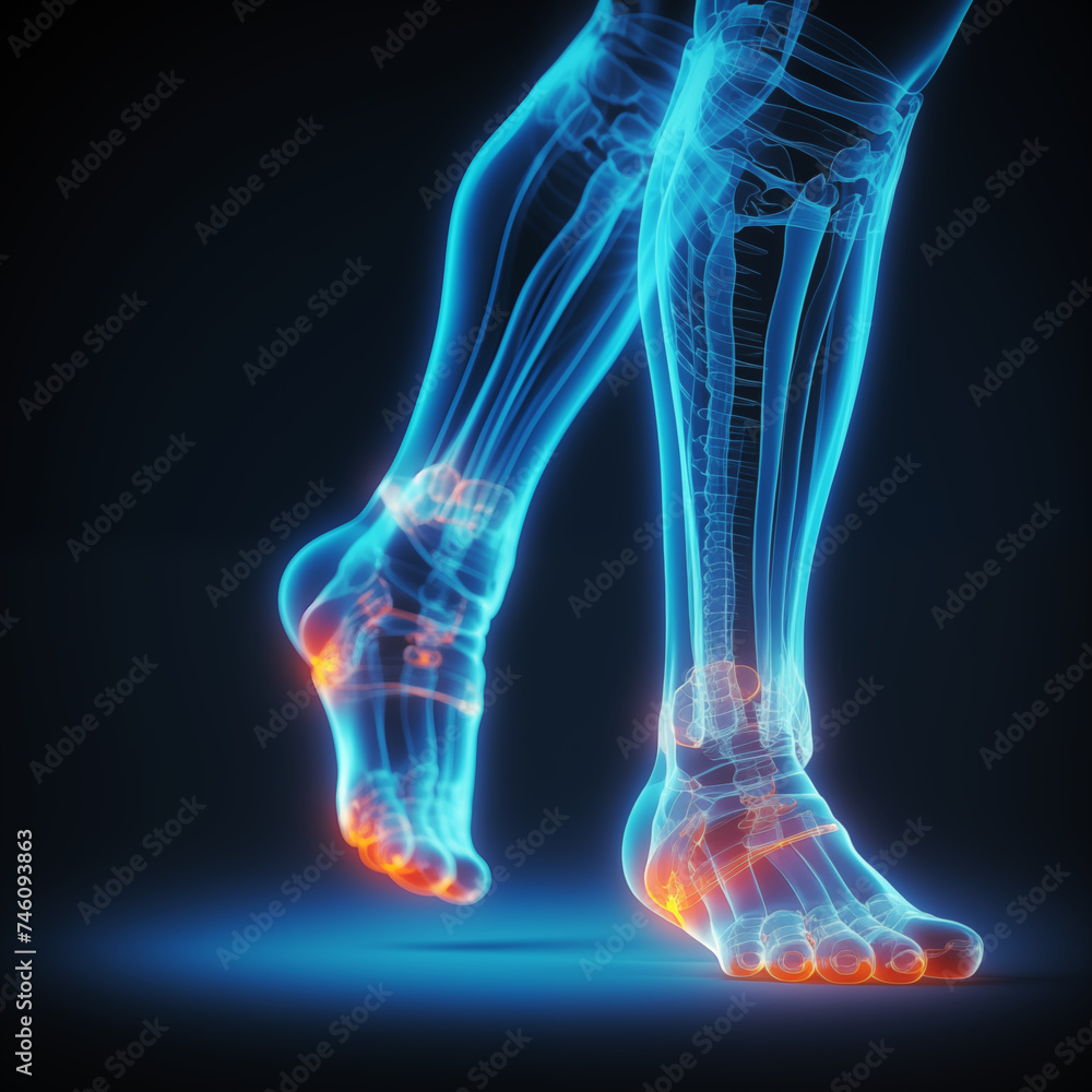 Human legs and bones x-ray