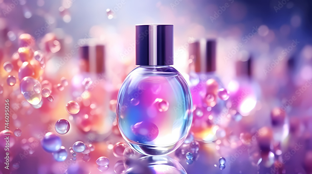 Cosmetic bottles on background, advertising shoot Cosmetic bottles on background, advertising shoot