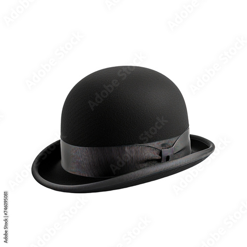 Obraz na płótnie Black bowler hat on white or transparent background