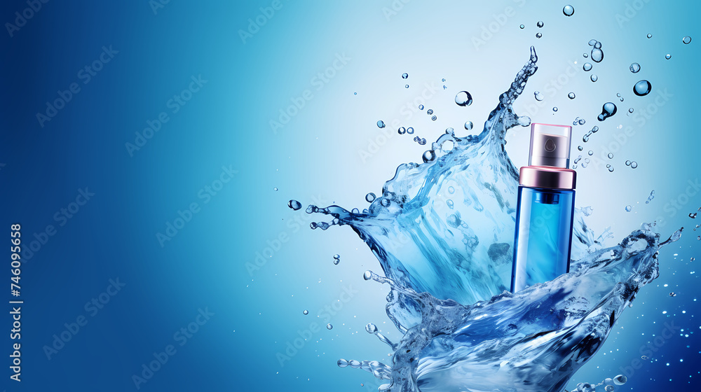 Cosmetic bottles on background, advertising shoot Cosmetic bottles on background, advertising shoot