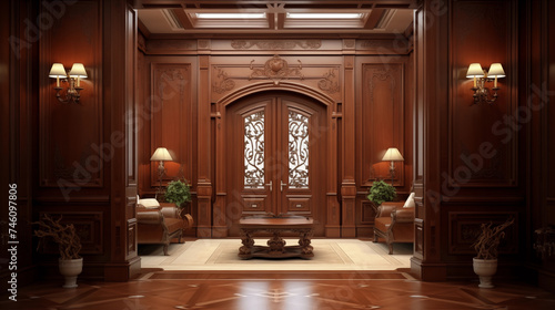 Classic luxury room wooden interior