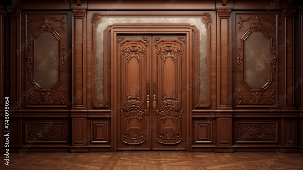 Classic luxury room wooden interior Classic luxury room wooden interior