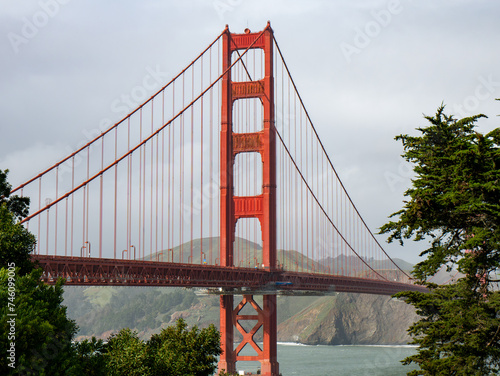 Golden Gate Bridge San Francisco Bay with waves 01