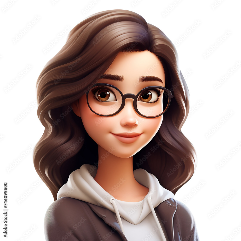 memoji cute woman on white background сreated with Generative Ai memoji cute woman on white background сreated with Generative Ai