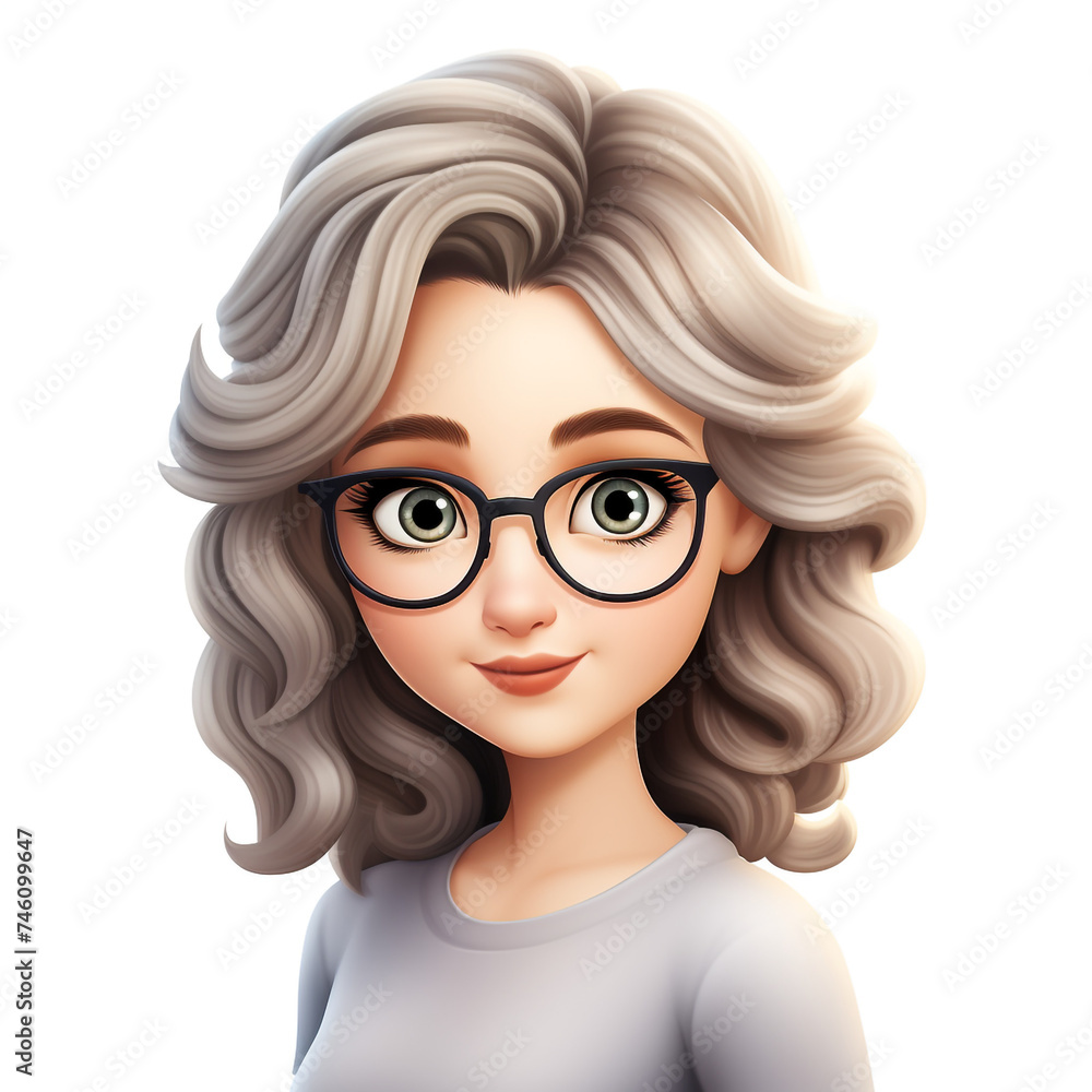 memoji cute woman on white background сreated with Generative Ai memoji cute woman on white background сreated with Generative Ai