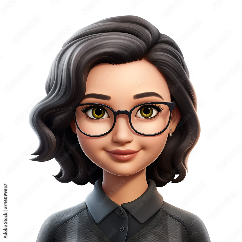 memoji cute woman on white background сreated with Generative Ai memoji cute woman on white background сreated with Generative Ai