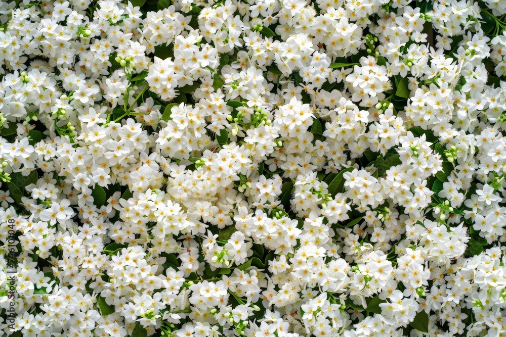 White Flowers Seamless Pattern Top View, Beautiful Flowers Texture Background, Lush Blooming Plants White Flowers Seamless Pattern Top View, Beautiful Flowers Texture Background, Lush Blooming Plants