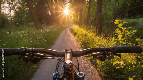 A scenic bike trail winding through picturesque countryside, beckoning to adventurous spirits.