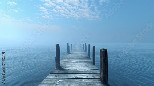 A tranquil fishing pier stretching out into calm waters, promising a catch of memories. © Ishtiaaq