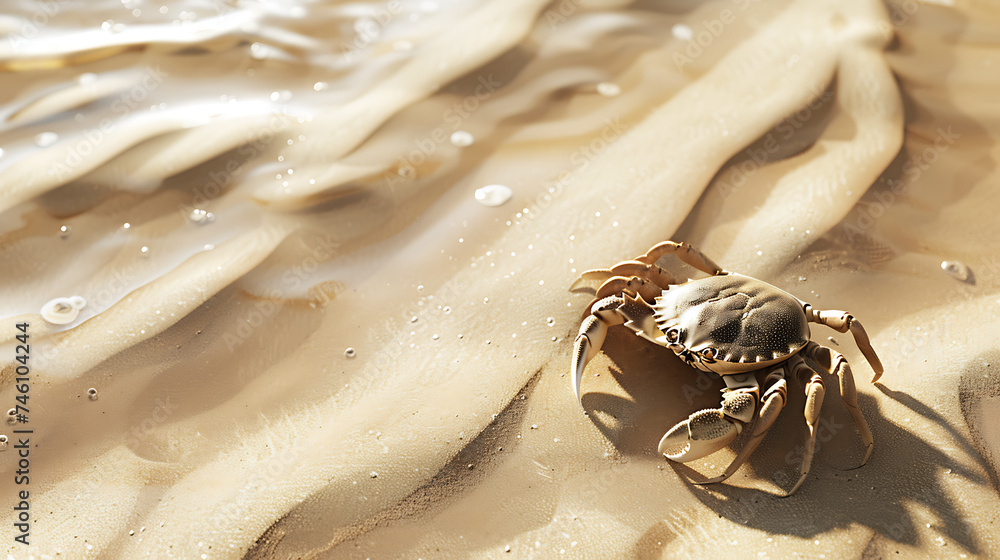 crab in the sand - obrazy, fototapety, plakaty 