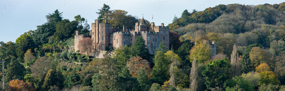 Photo of the autumn colours at Dunster castle in Somerset
