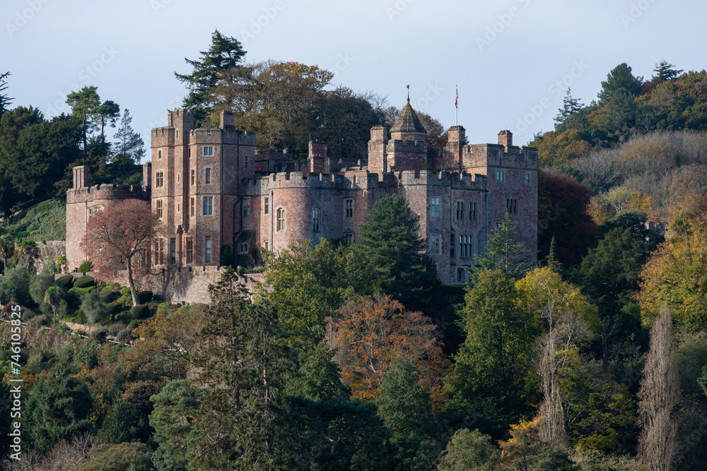 Photo of the autumn colours at Dunster castle in Somerset