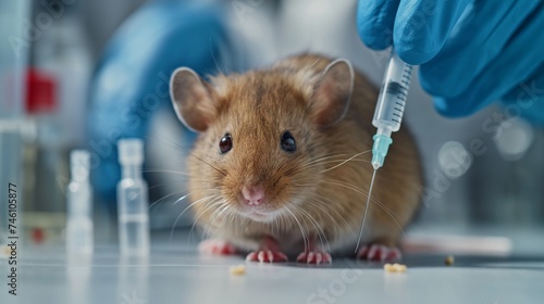 Experimental mouse. Experiment, vaccine, virus, veterinarian, applied by injection