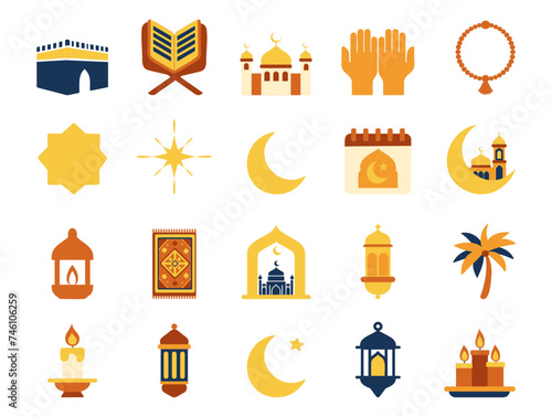 Set of icons for Ramadan