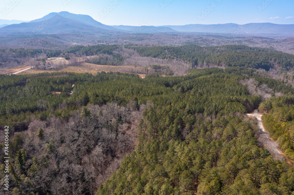 Naklejka premium drone mountain views land