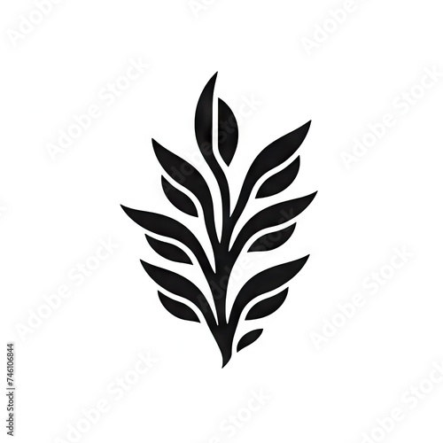 Laurel Branch Icon, Minimal Twig Symbol, Leaves Silhouette, Tree Branches Shape, Herbs, Plant Leaf © artemstepanov