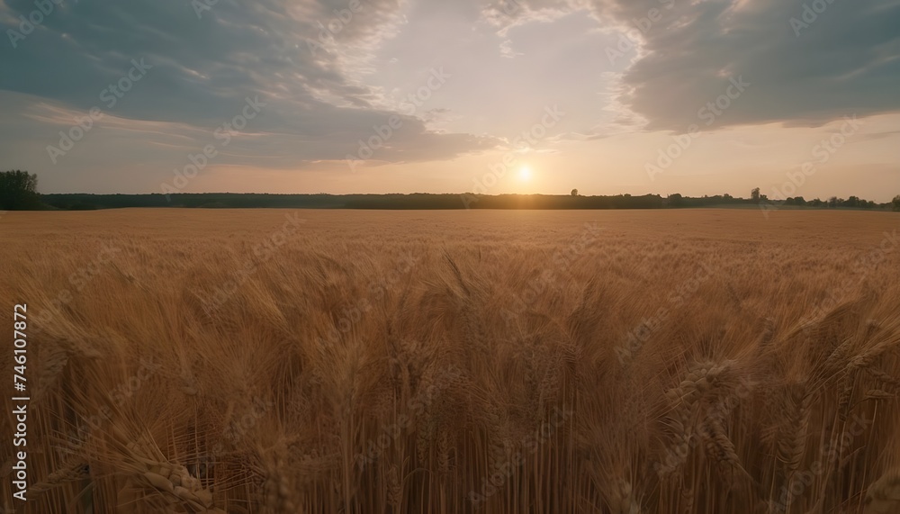 Sunrise on a wheat field