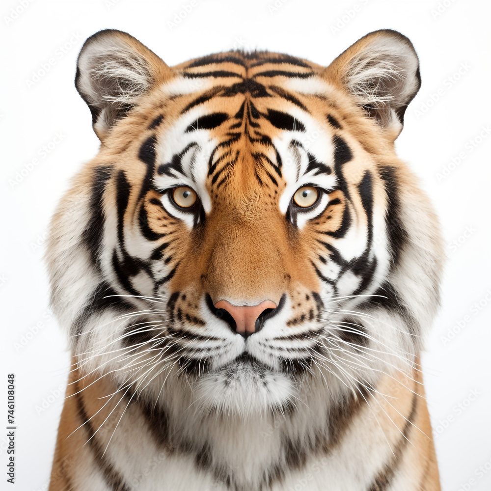 photo tiger on a white background сreated with Generative Ai photo tiger on a white background сreated with Generative Ai
