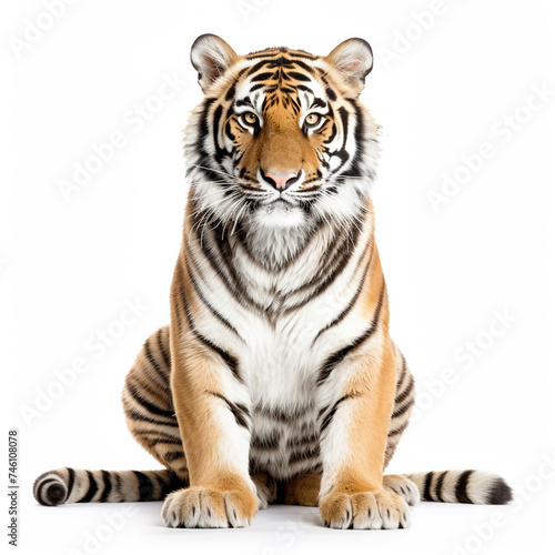 photo tiger on a white background   reated with Generative Ai