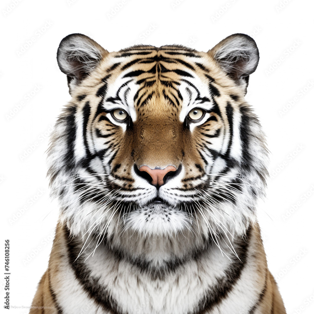Obraz premium photo tiger on a white background сreated with Generative Ai